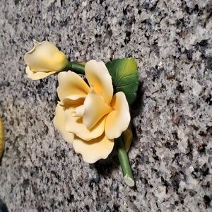 Vintage Lefton Yellow rose decor